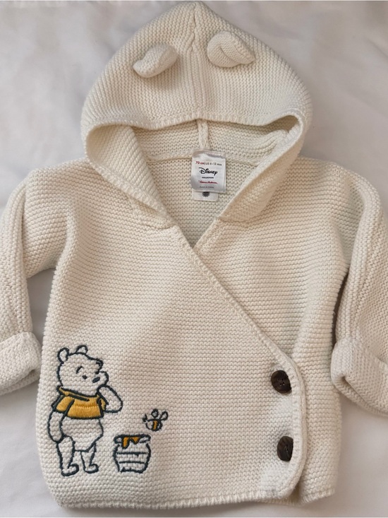 Hanna Andersson Other - Hanna Andersson Disney Winnie the Pooh Cream Knit Hooded Cardigan 6-12 months